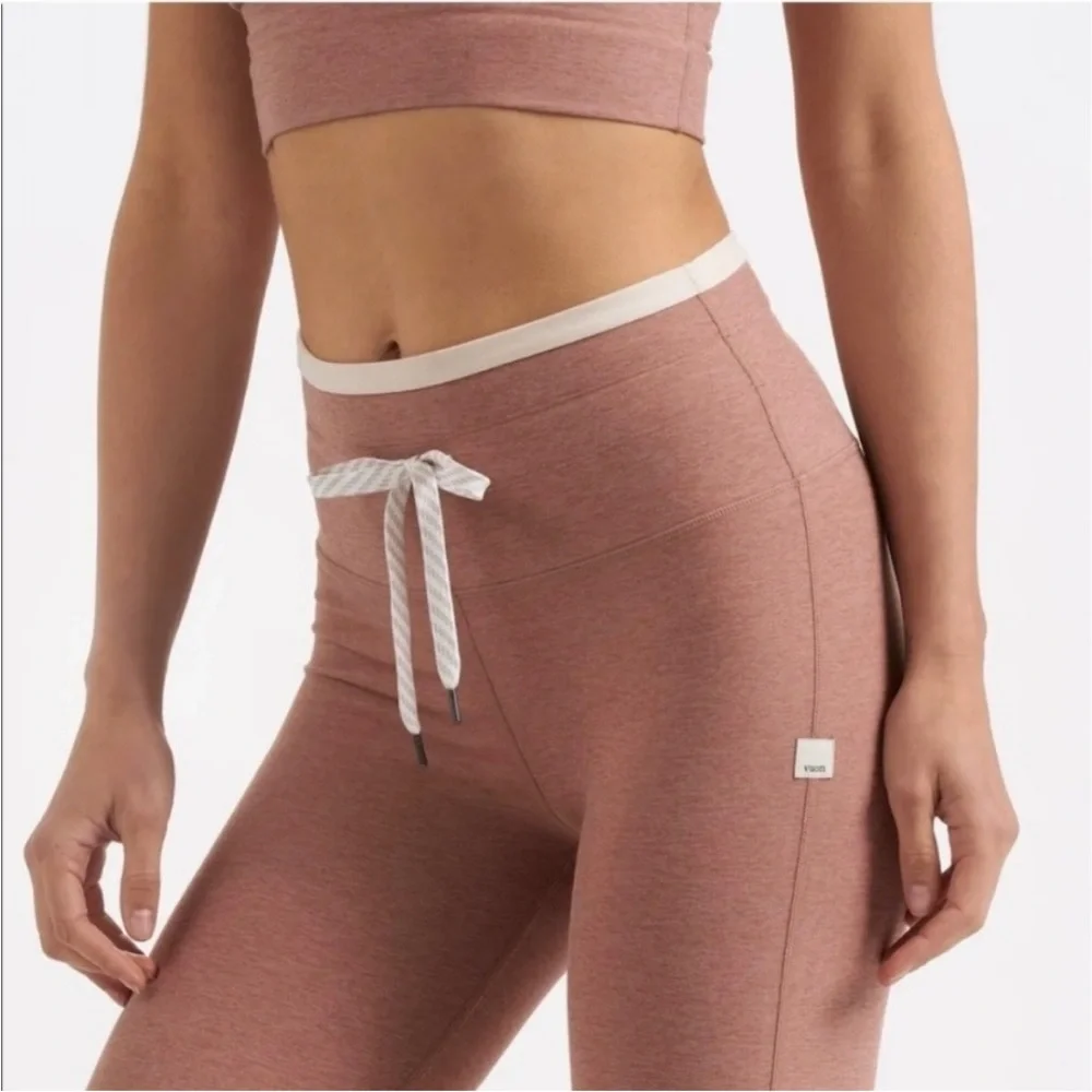 Vuori Vibe Elevation High Waist Drawstring Ankle Leggings Dusty Rose Mauve Sz M - Picture 3 of 14